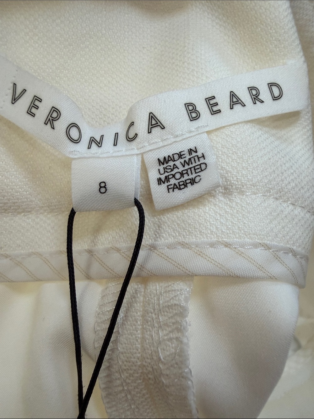 NWT Veronica Beard Tailored Cream Shorts with Front Pleats size 8 - Picture 7 of 8